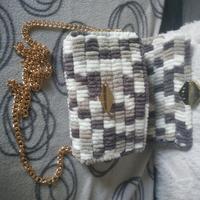 Borsa realizzata a mano rete Canvas 