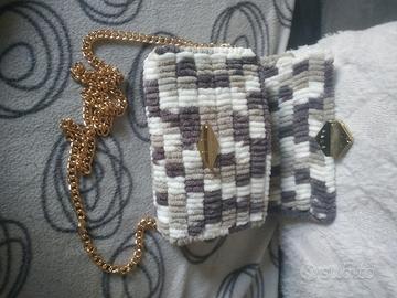 Borsa realizzata a mano rete Canvas 