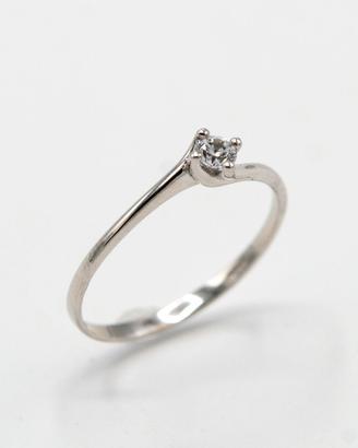 ANELLO ORO BIANCO 18 KT SOLITARIO ZIRCONE e.200