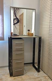 Postazione specchiera console makeup trucco