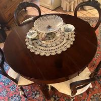 tavolo rotondo diam 106, allungabile, con sedie