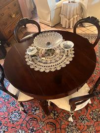 tavolo rotondo diam 106, allungabile, con sedie