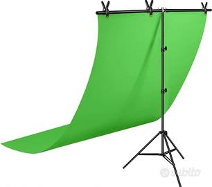 Supporto per telo verde con telo da 2m x 1,5m