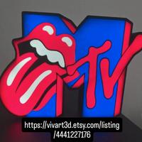 Lampada LED 3D MTV Anni 90 Decorazione Camera Game