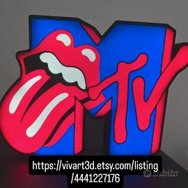 Lampada LED 3D MTV Anni 90 Decorazione Camera Game