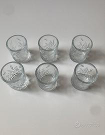 6 bicchierini liquore cicchetti vintage 80 90 anni