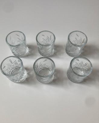 6 bicchierini liquore cicchetti vintage 80 90 anni