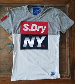 T-Shirt Super Dry, Tg M, bianca Superdry Athletics