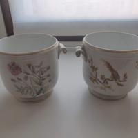 Coppia Vasi Cachepot Richard Ginori decorato mano