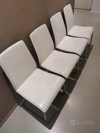 6 sedie similpelle/acciaio