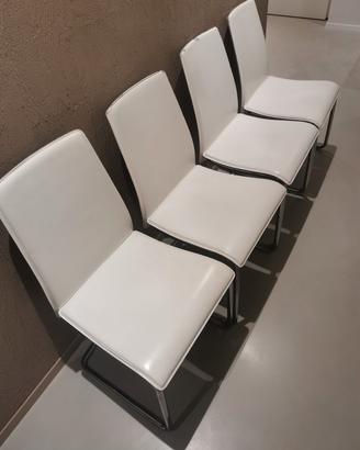 6 sedie similpelle/acciaio