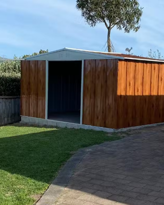 Box lamiera deposito Acciaio 403x269cm fin legno