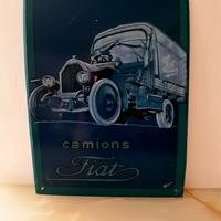 Targa pubblicitaria in metallo Fiat Camion