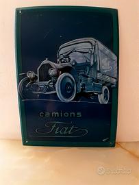 Targa pubblicitaria in metallo Fiat Camion