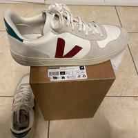 scarpe Veja tg 45 bianche , bordeaux, verde