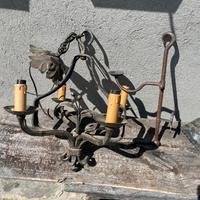 Lampadari antichi in ferro battuto