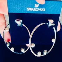 Orecchini donna a cerchio Swarovki con perle nuovi