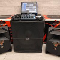 impianto audio Proel attivo sub + casse