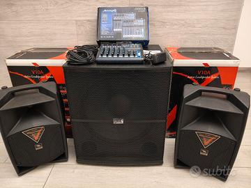 impianto audio Proel attivo sub + casse