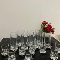 Set bicchieri alti e bassi in vetro spesso