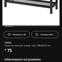 Panca / Scarpiera Ikea con attaccapanni TJUSIG