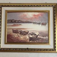 quadro grande 100x80 con cornice dorata elegante