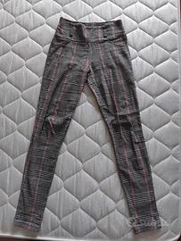 pantaloni a quadretti neri, bianchi e rosa S