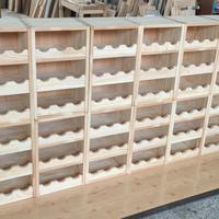 cantina porta vino modulare in legno naturale 