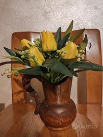 Vaso in legno intagliato Decanter in legno (brocca