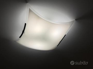 Plafoniera in vetro con 3 lampade