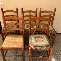 Set 5 sedie in legno