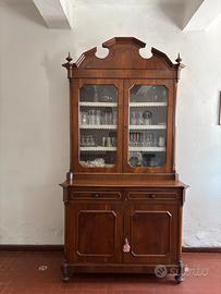 Credenza vetrina antica in noce – fine ’800
