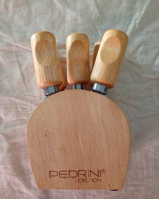 Set coltelli formaggio Pedrini legno