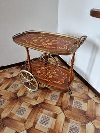 Carrello bar intarsiato