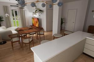 Appartamento tricamere con doppi servizi, cantina