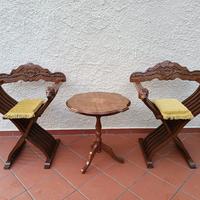 2 Sedie Savonarola e Tavolino (consegna inclusa)