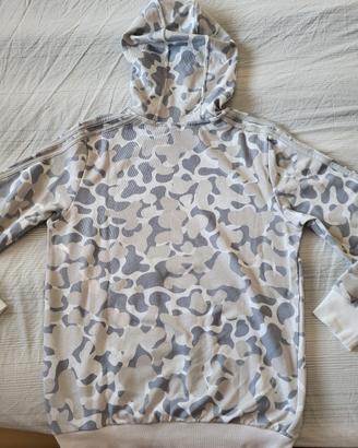 Felpa Adidas cotone garzato con cappuccio