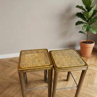 Sgabelli legno massello e paglia di Vienna