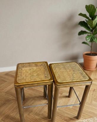 Sgabelli legno massello e paglia di Vienna