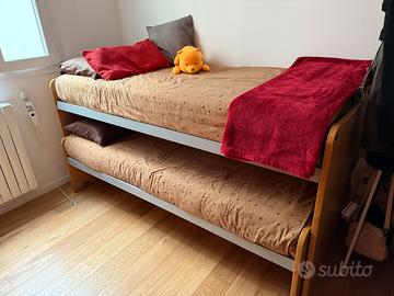 Letto doppio estraibile con materassi e reti