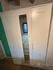 Due guardaroba a 3 ante bianco 117x50x190cm