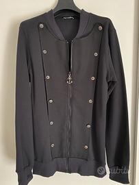 Felpa uomo con zip ed applicazioni in metallo