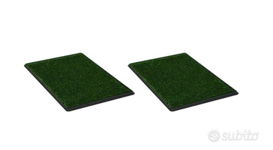 Toilette Animali 2pz Vassoio e Prato Finto Verde
