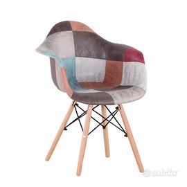 Sedia Poltrona Poltroncina PATCHWORK VINTAGE Nuove