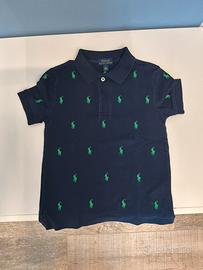 Polo Ralph Lauren Blu con loghi verdi-5 anni