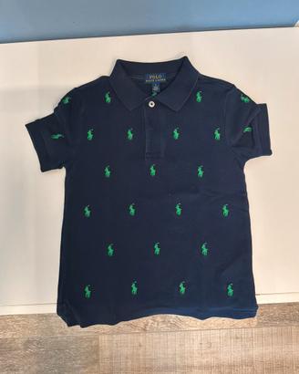 Polo Ralph Lauren Blu con loghi verdi-5 anni