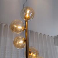 Lampadario a sospensione 5 sfere colore oro