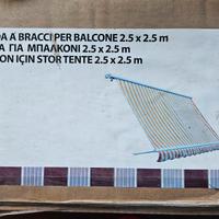 tenda a bracci da balcone 2.5x2.5m