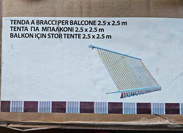 tenda a bracci da balcone 2.5x2.5m