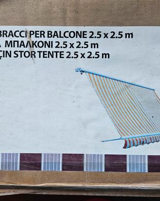 tenda a bracci da balcone 2.5x2.5m